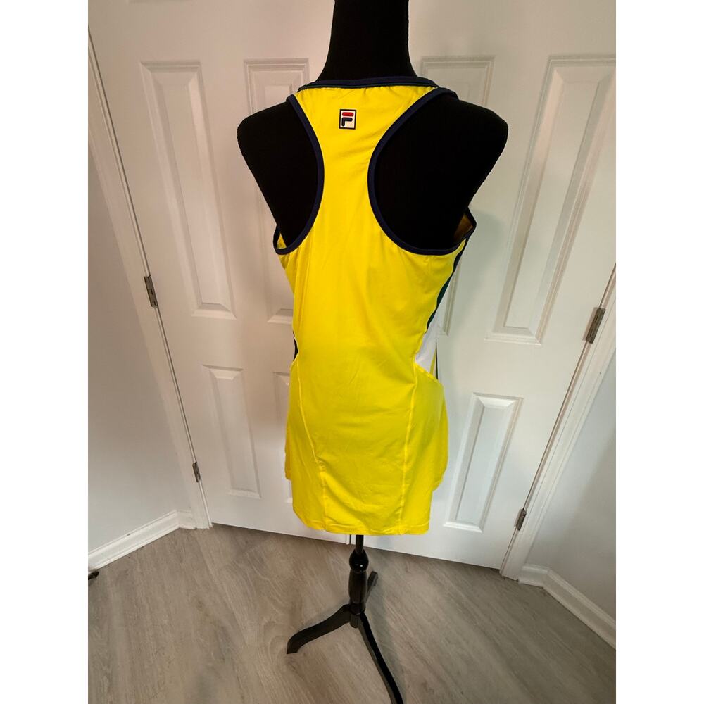 Fila Yellow Tennis Dress Matching Shorts Set Size XL Athletic Pickleball Tennis - Picture 6 of 9